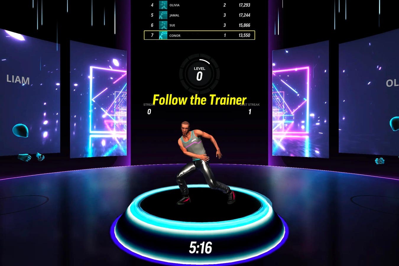 FitXR VR workout settings