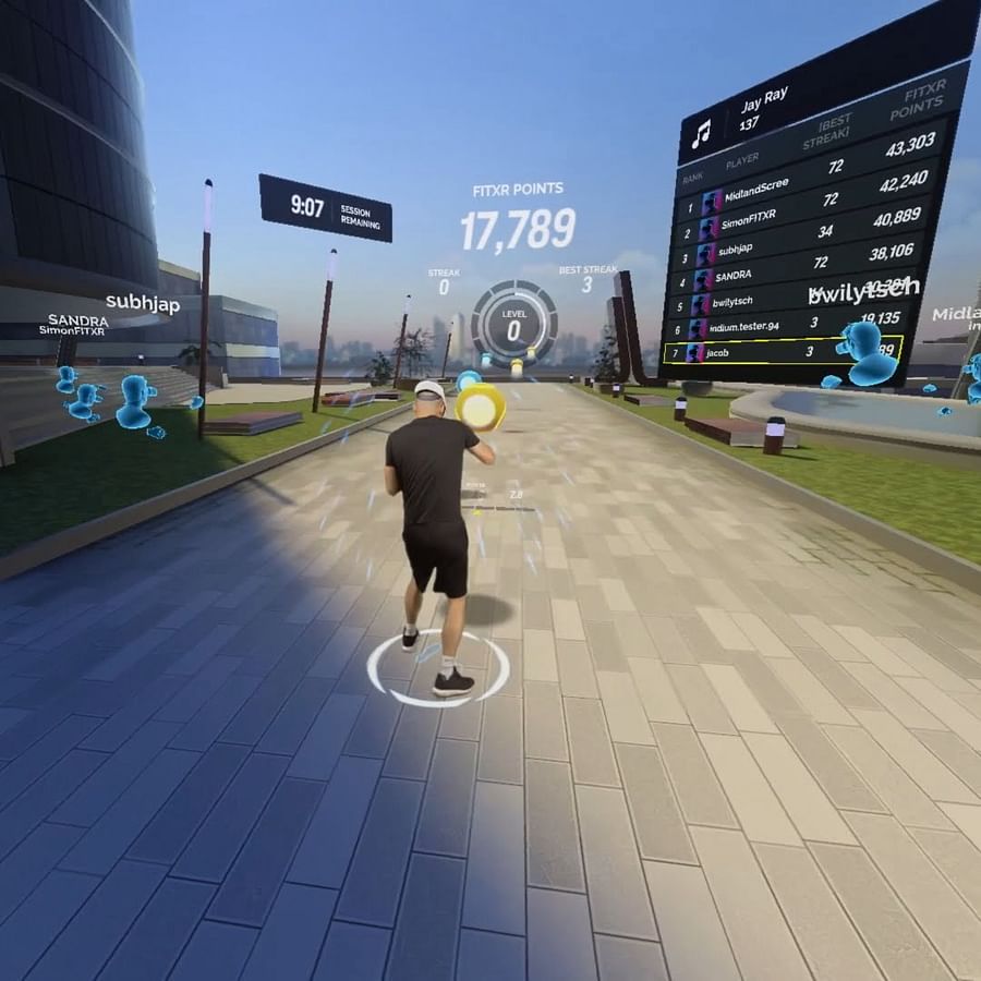 Screenshot of the sixth VR fitness application interface
