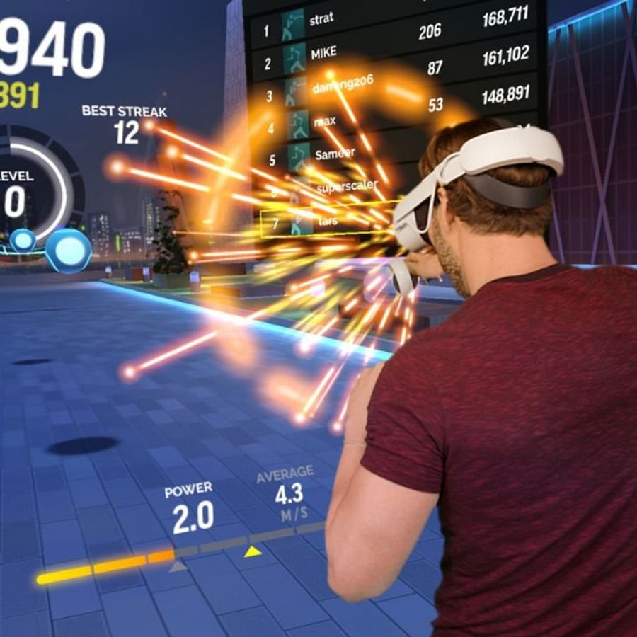 Screenshot of App 4 VR Fitness Application Interface