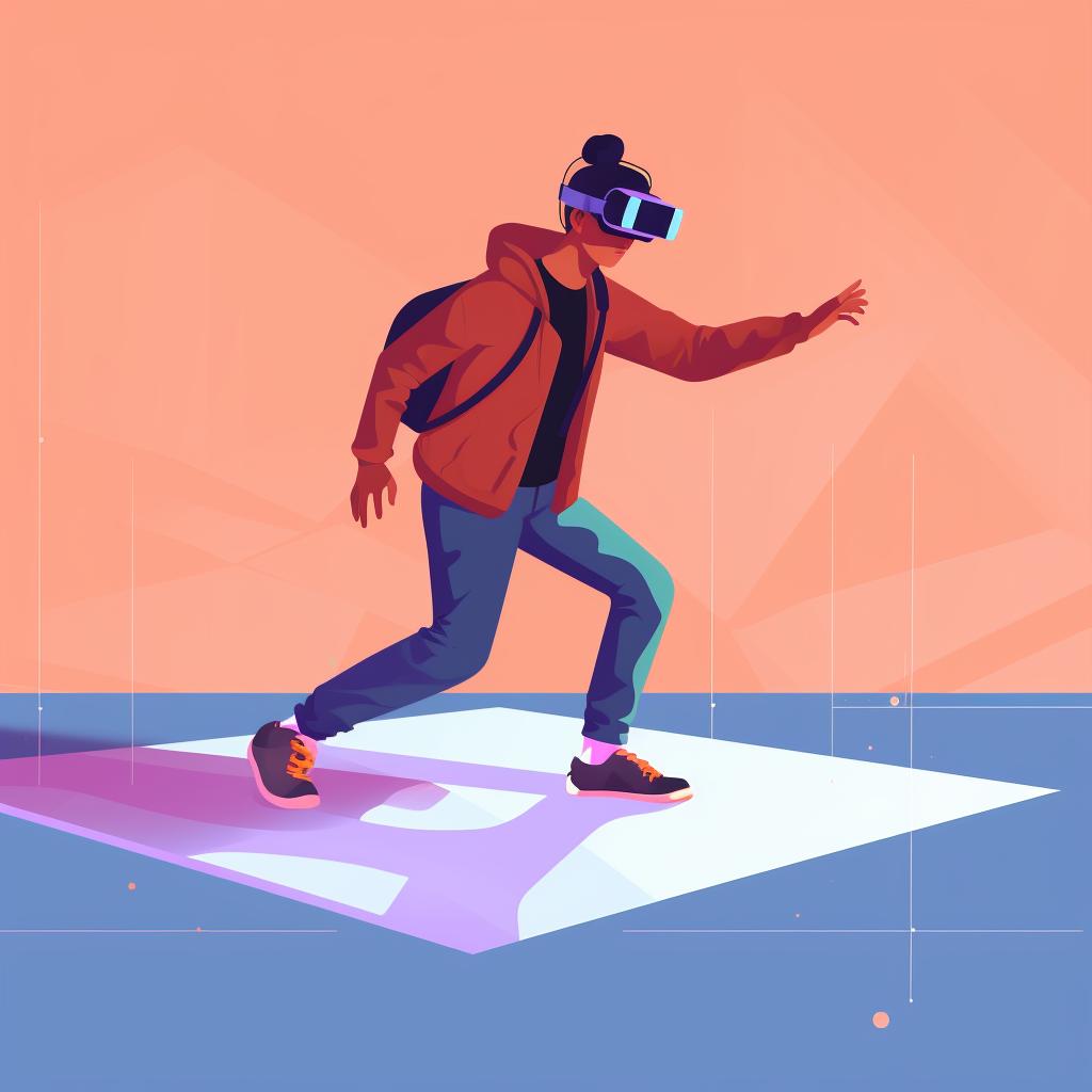 Person adjusting the floor level on Oculus Quest