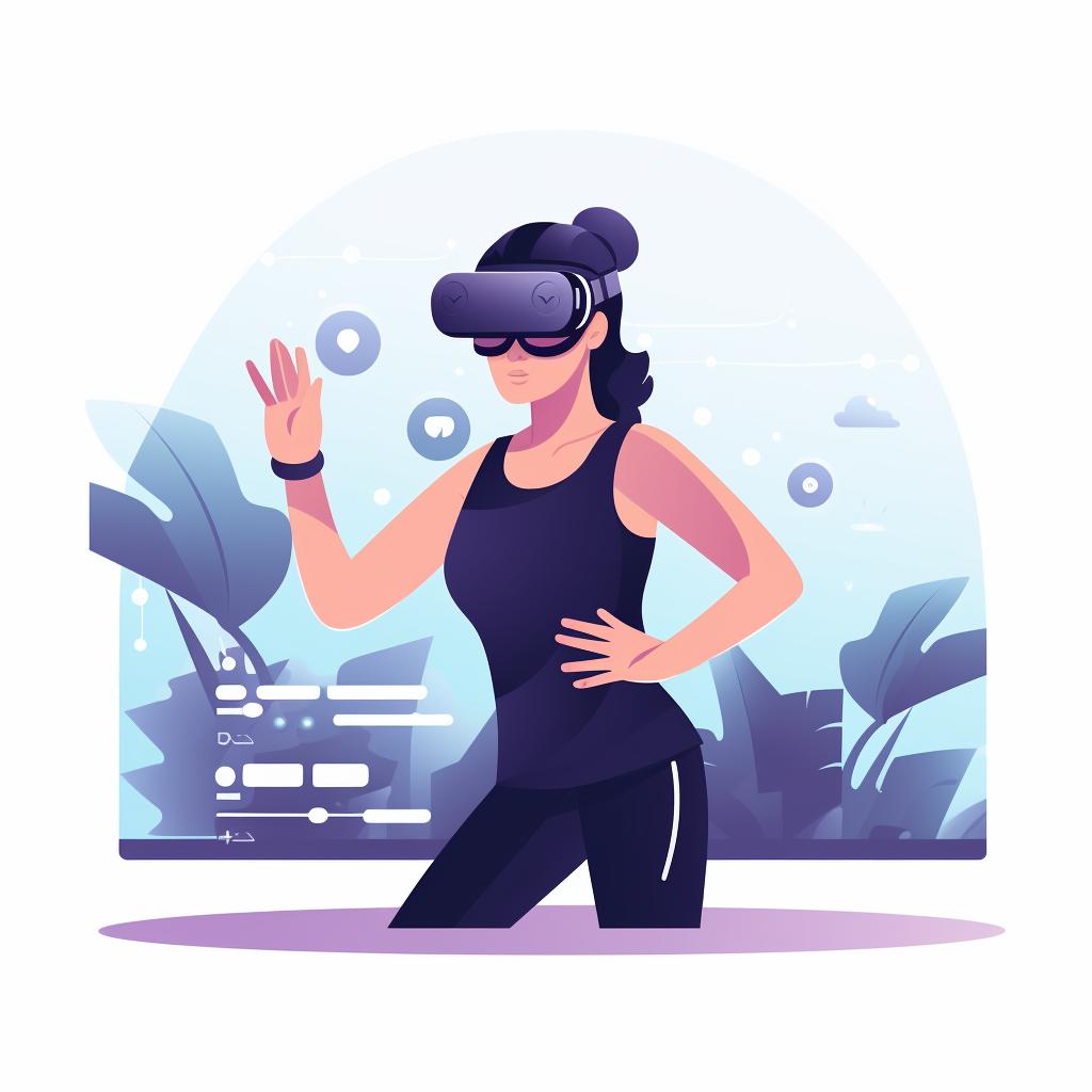 A person configuring a VR fitness app