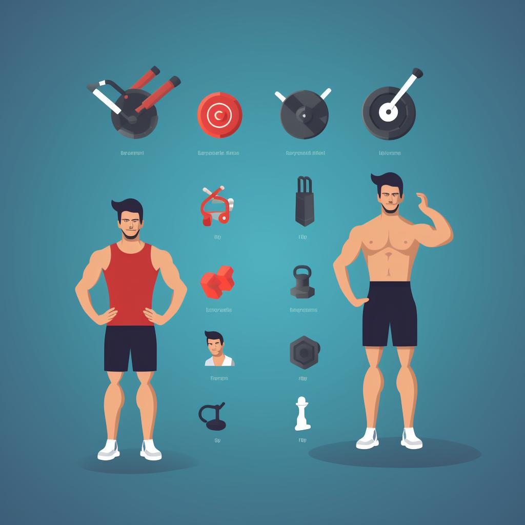 Person choosing between icons of different workout styles