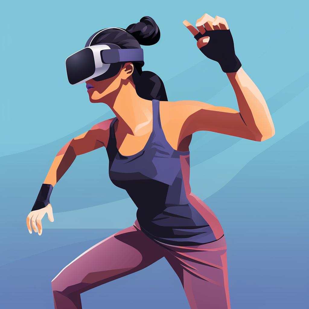 Person starting a workout on Oculus Quest 2.