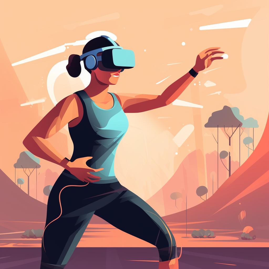 Person trying out a VR fitness app demo