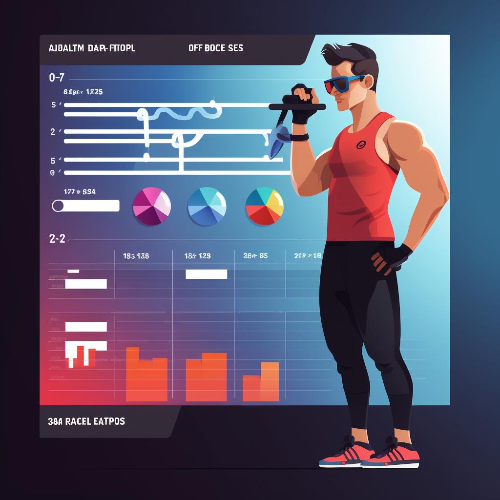A person looking at their progress chart in a VR fitness game