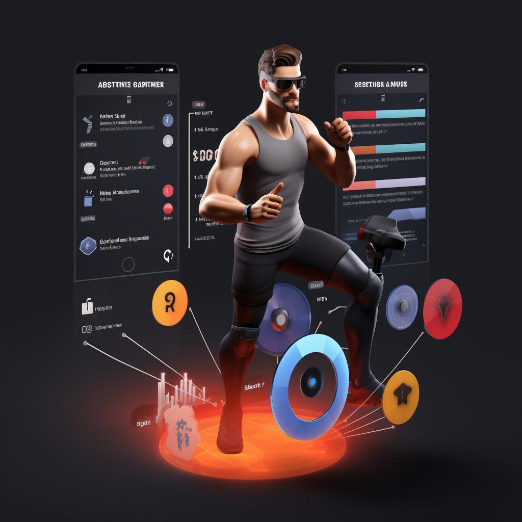 A VR fitness app displaying a user's performance analysis