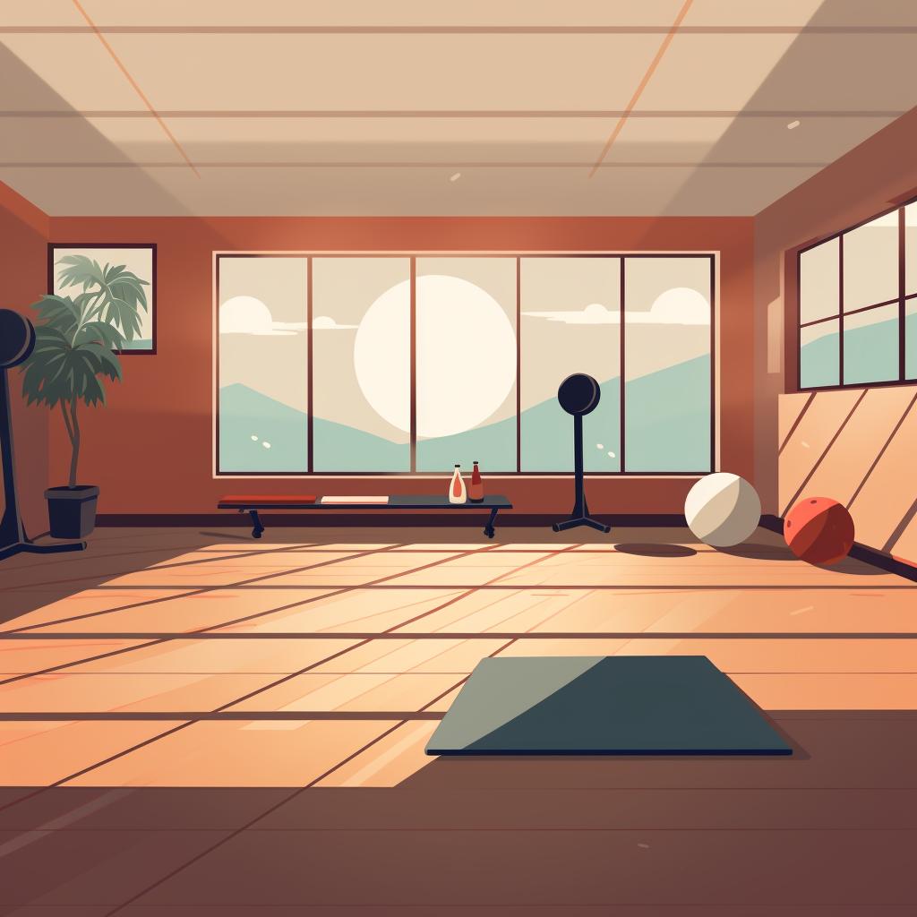 A spacious room cleared for VR workout