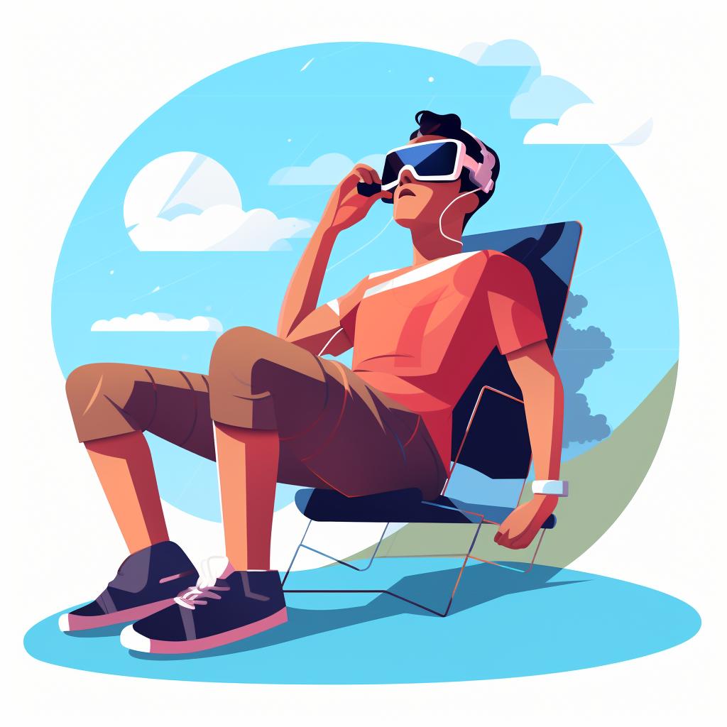 A person taking a break after a short VR workout