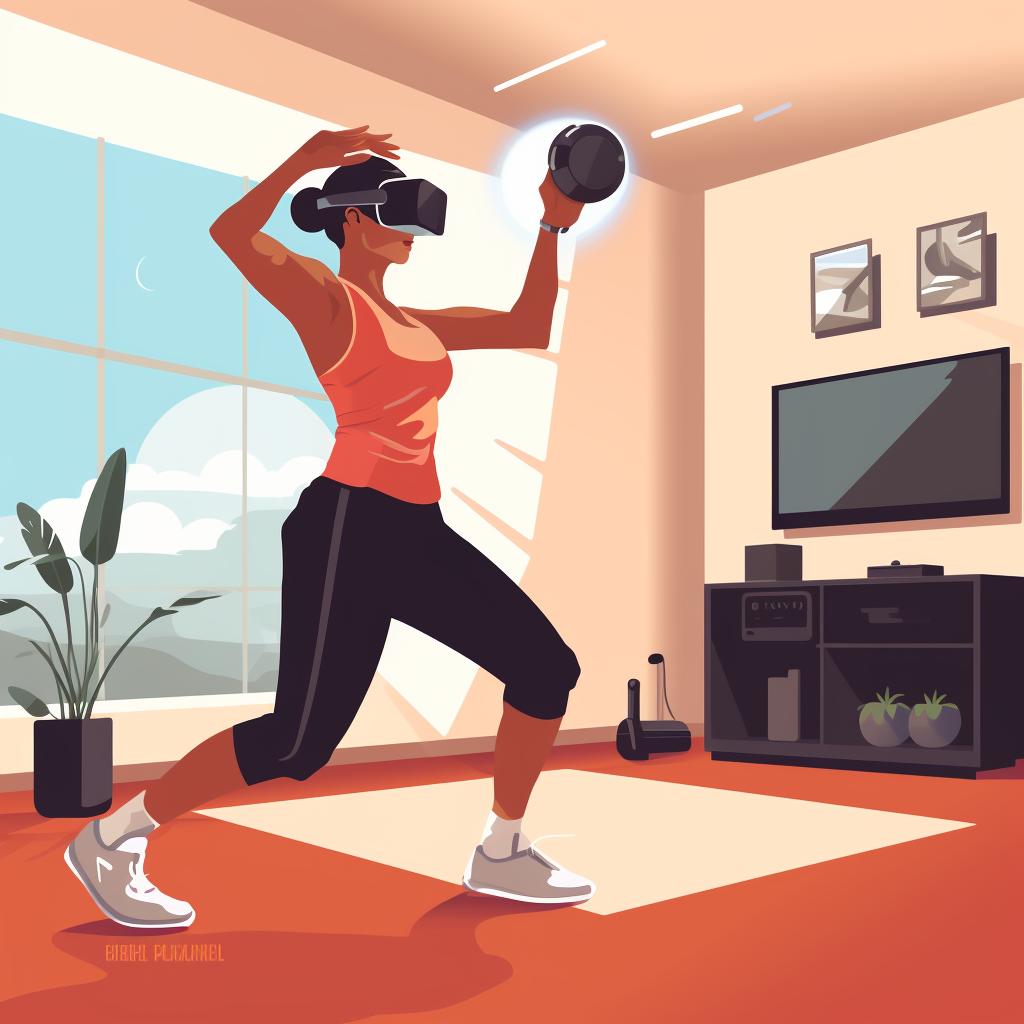 A person doing a simple VR workout