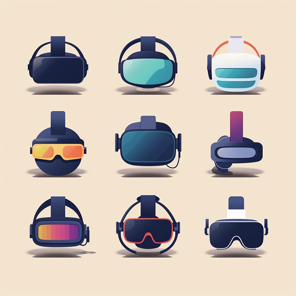 A selection of popular VR headsets